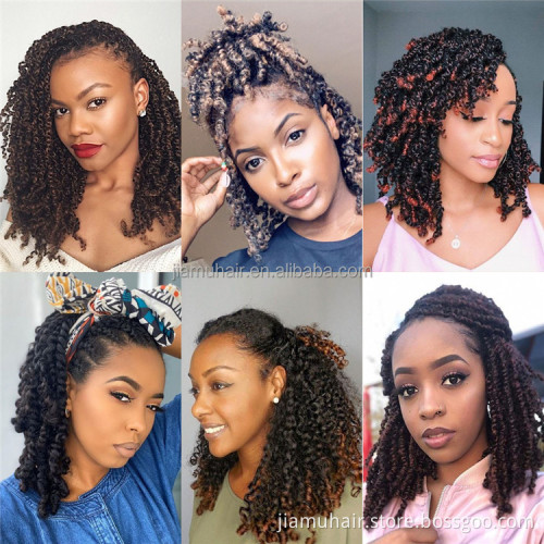 8 Inches Synthetic Passion Twists Crochet Braids Low Temperature Spring Twist Hair Extensions Wholesale